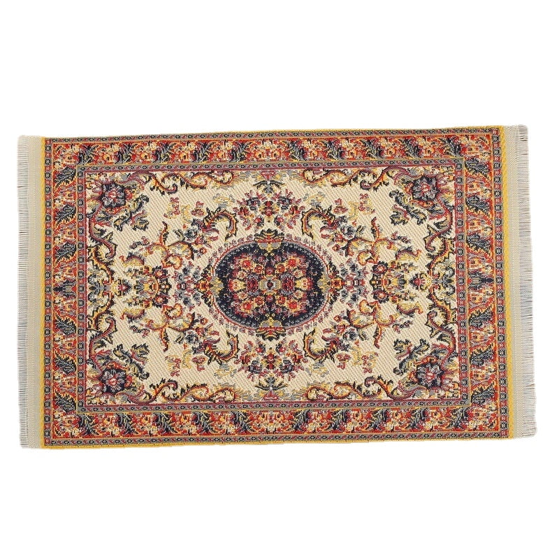 1/12 Turkish Carpet Rug 10x15cm Miniature Accessories Décor