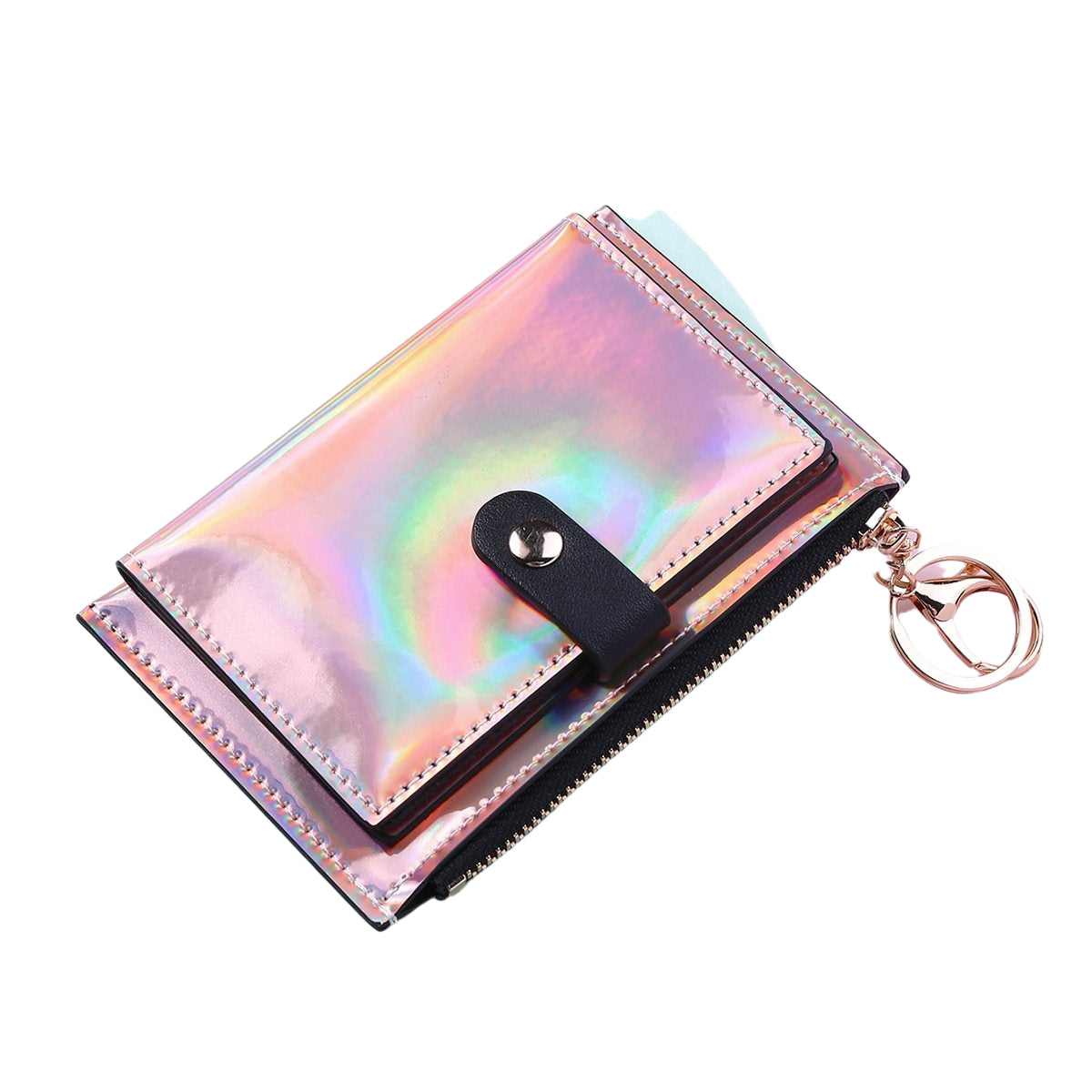 New Laser Women Wallets Fashion Keychain Zipper Coin Purse Mini Small Money Bag Credit Card Holder