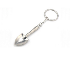 1PC Keyring Tools Metal Silver Keychain Work Shovel Mini Tool