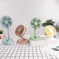 Handheld Phone Clip LED Fan Mini Folding 180 Rotation 2 Modes Fill Light 3 Speed Wind Fan Make-up Outdoors Camping Travel