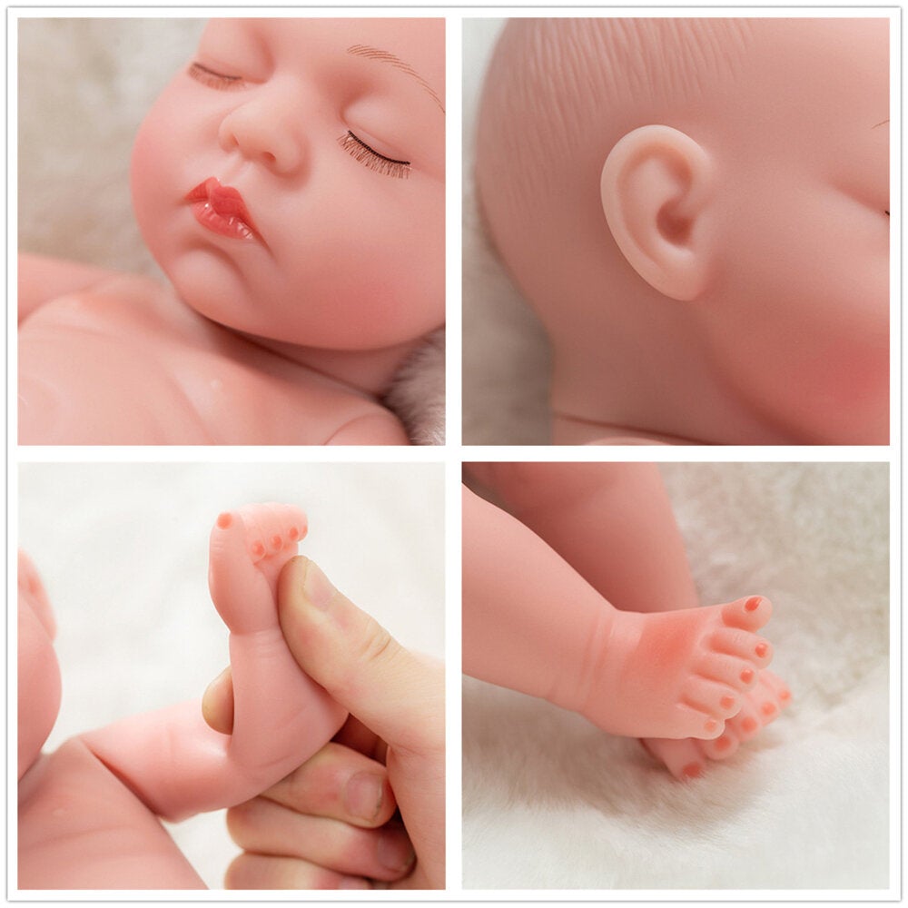 10 Inch 25CM Silicone Vinyl Soft Flexible Lifelike Reborn Baby Doll with Clothes Toy for Kids Collection Gift