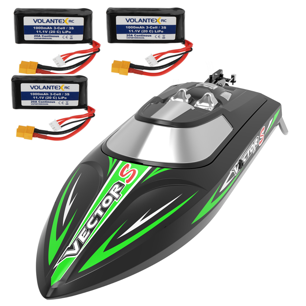 Several Battery Vector EXA79704R 40km/h RTR Brushless RC Boat Vehicles Toys Self-Righting Reverse Water Cooling Model