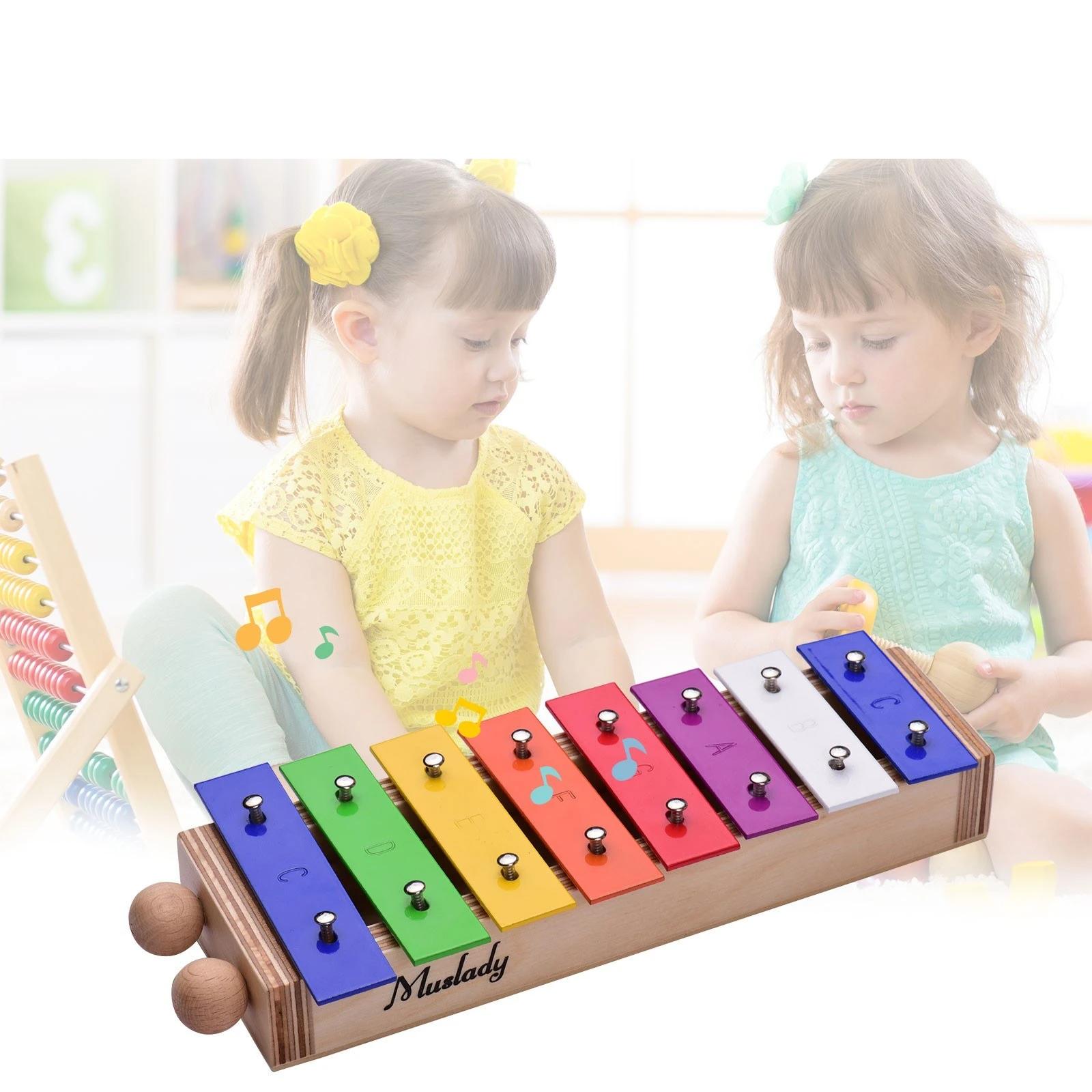 8-Note Colorful Xylophone Glockenspiel Percussion Musical Instrument Toy