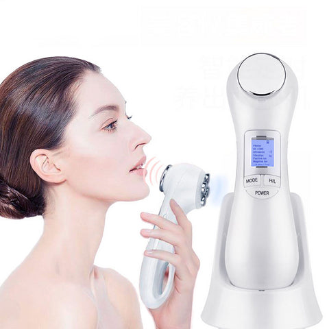 Radio Frequency Mesotherapy Microcurrent Face Lifting Massager Machine Beauty 6 In 1 LED Facial Vibration