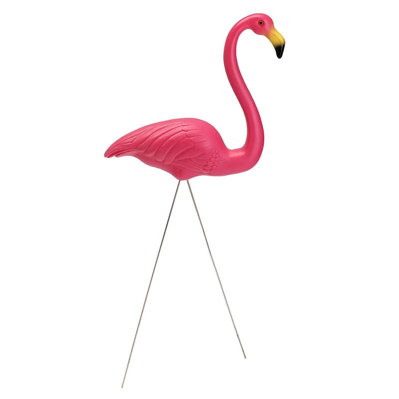 2PCS Pink Flamingo Plastic Yard Garden Lawn Art Ornaments Retro Toy Decor