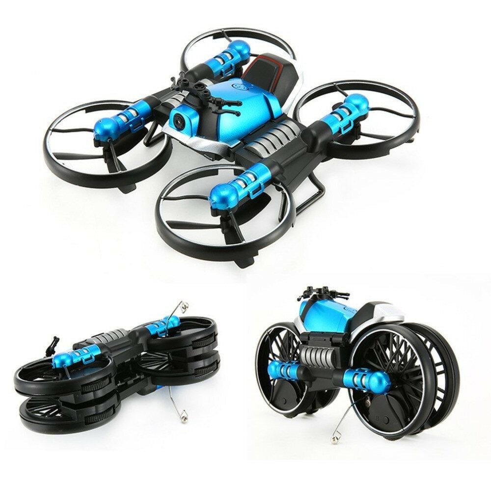 Toys 2.4G 2 In 1 Electric RC Deformation Motorcycle Drone WIFI Control Car RTR Model