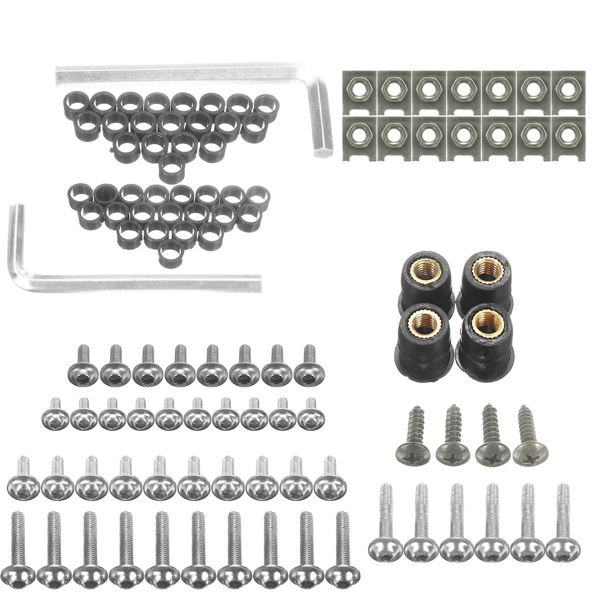 107pcs Motorcycle Aluminum Fairing Bolt Kit Fastener Clip Screw Washers 6 Colors