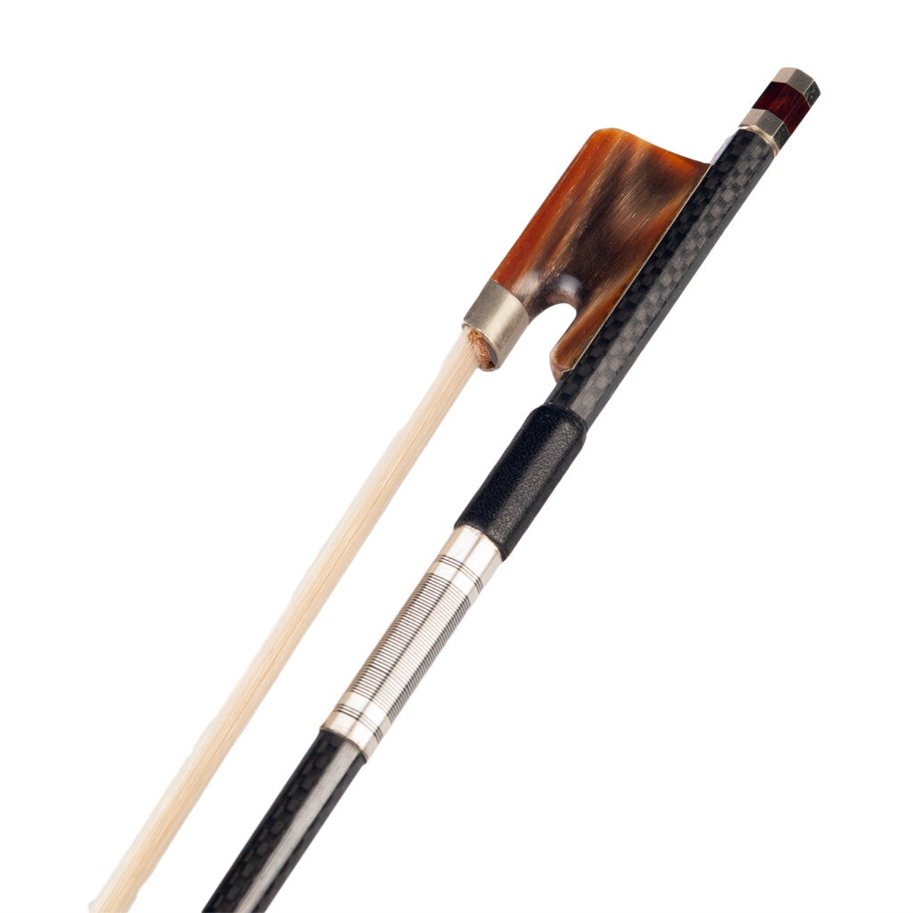 Advanced Carbon Fiber 16'' Viola Bow Grid Carbon Fiber Stick Natural Horsehair W/ Ox Horn Frog Durable Use