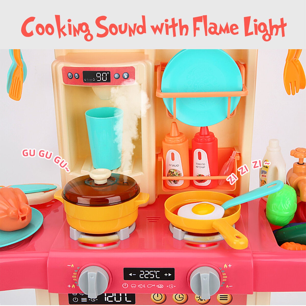Children Play House Spray Kitchen Toy Set Sound And Light Water Simulation Cooking Utensils Early Education Puzzle Toys