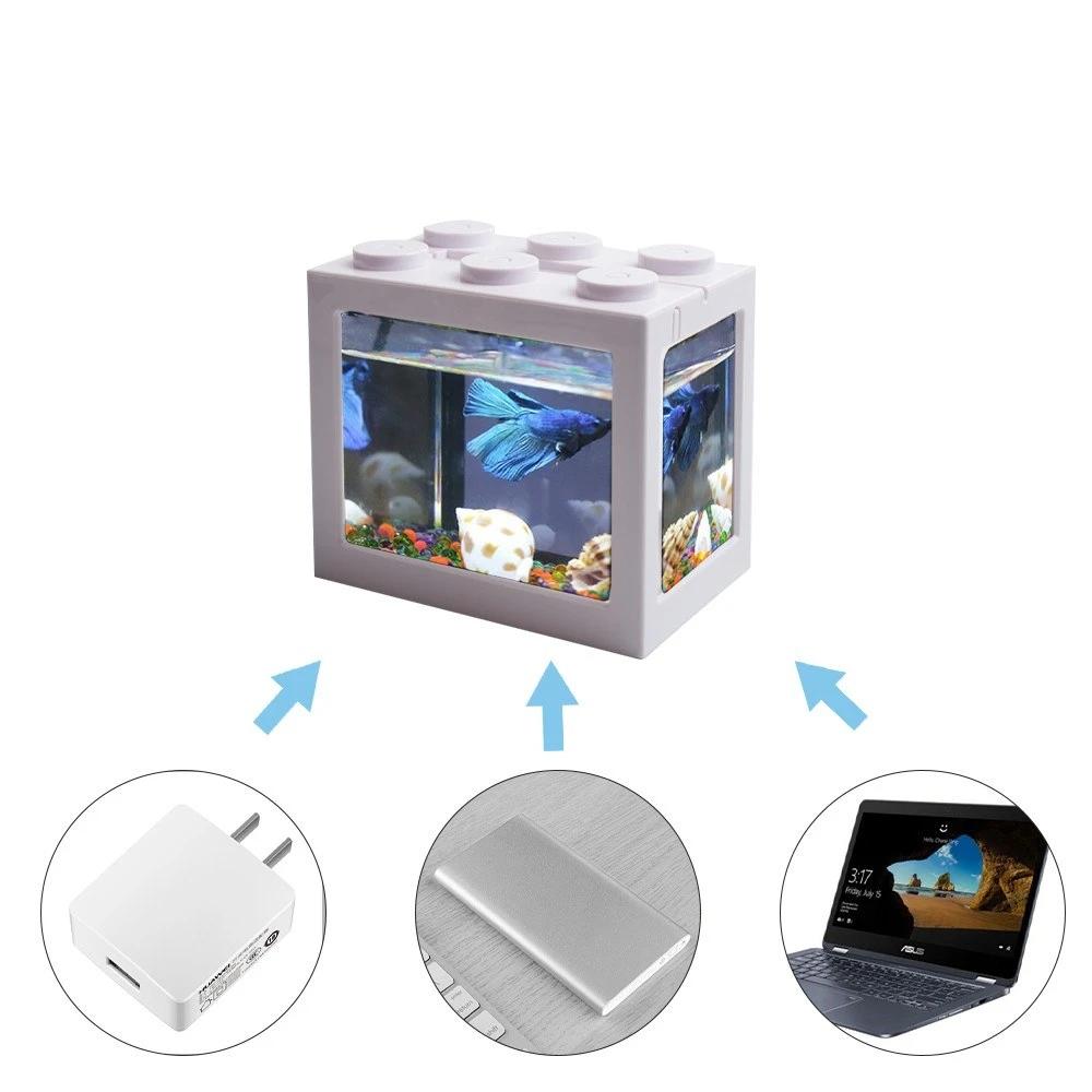 USB Mini Fish Tank Desktop LED Fish Tank