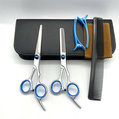 8PCS/Set Hairdressing Scissors Kit Stainless Steel Barber Scissors Tail Comb Hair Cloak Hair Cut Comb Styling Tool
