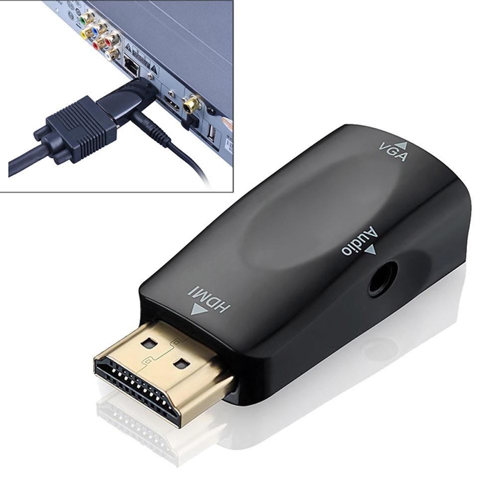 HDMI To VGA 3.5mm Audio Cable 1080P Male to Female Adapter Converter Digital to Analog For TV PS4 Projector