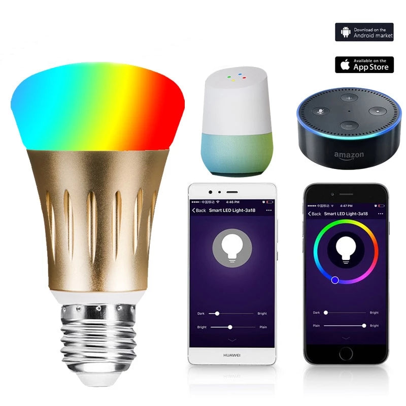 7W Smart LED Light Wireless Bulb Works with Remote Control - JustgreenBox