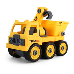 4 IN 1 Detachable Puzzle DIY Truck Assembled Engineering Vehicle Loading and Unloading Crane Diecast Model Toy