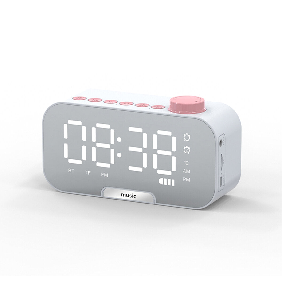 Wireless bluetooth Speaker Portable Mini Mirror Alarm Clock Support TF Card FM Radio with Mic