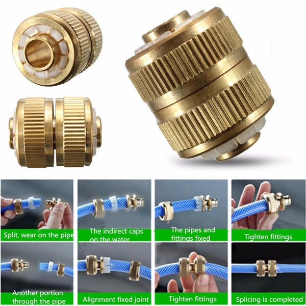 1/2 Inch 3.5cm Hose Adapter Brass Coupling Quick Fittings Coupler