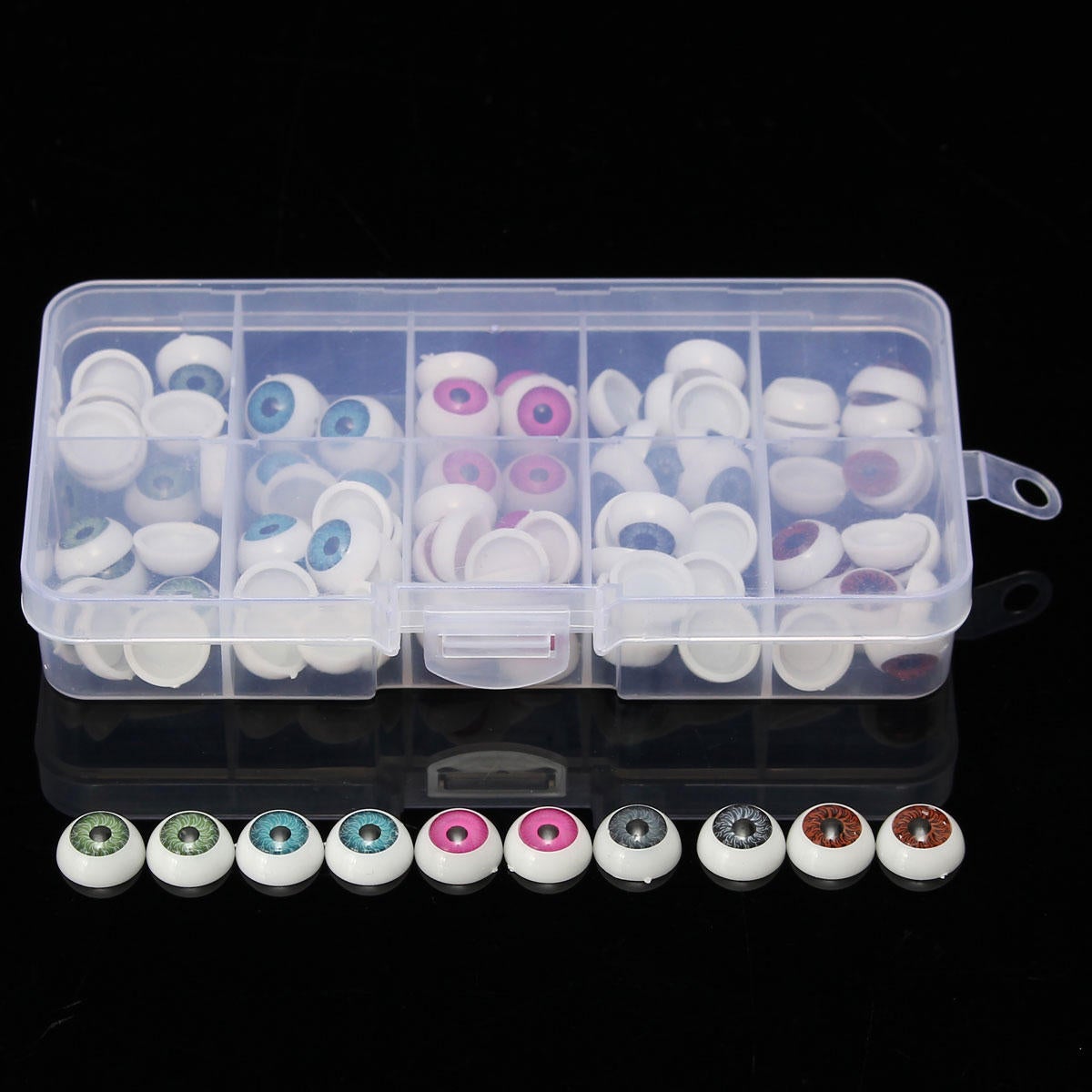 100pcs/box 12mm Doll Eyeballs Half Round Acrylic Eyes for DIY Doll Bear Crafts Toys