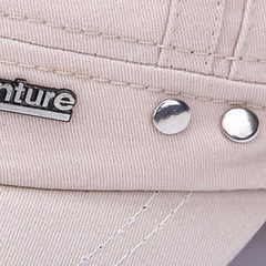 Men Washed Rivet Design Letter Pattern Military Cap Adjustable Casual Suncreen Flat Top Cap Twill Cap