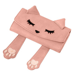 Women Fashion Cute Cat Small Phone Bag Handbag Multi-layer Long Wallet Purse