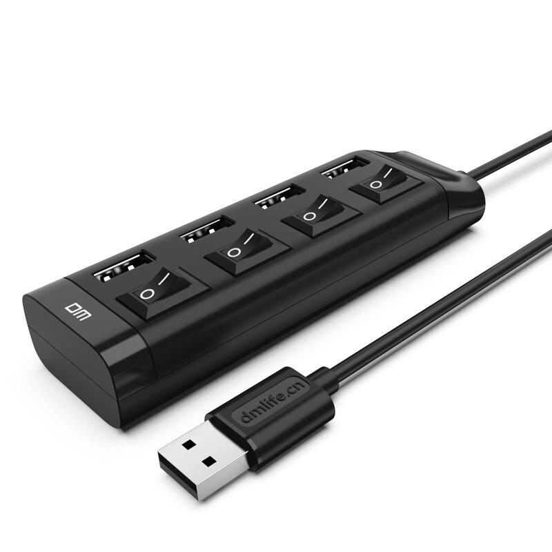 4 Port Micro USB HUB 2.0 USB Splitter High Speed 480Mbps Adapter With Switch 120CM Cable For Tablet Laptop Computer Notebook