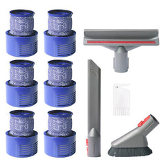 10pcs Replacements for Dyson V7 V8 V10 Vacuum Cleaner Parts Accessories Filters*6 Brush Heads*3 Cleaning Tool*1