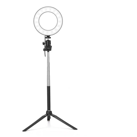 USB Dimmable Wide Dimming Range LED Round Fill in Light Tripod for Photo Selfie Photography