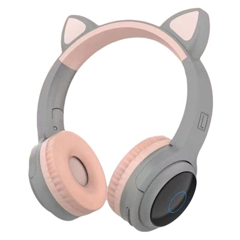 Wireless bluetooth Headphones Stereo TF Card Aux-In Luminous Cute Cat Ear Head-Mounted Headset with Mic