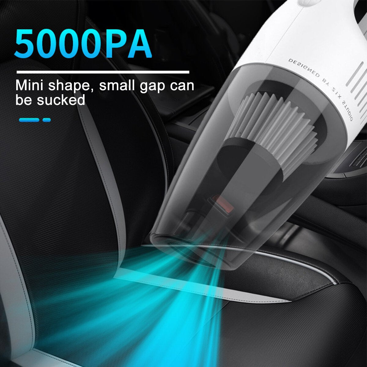 5000Pa Handle Car Vacuum Cleaner 120W Powerful Wet/Dry Dual Use USB Charging