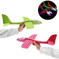 48cm 19 Hand Launch Throwing Aircraft Airplane DIY Inertial EPP Plane Toy With LED Light