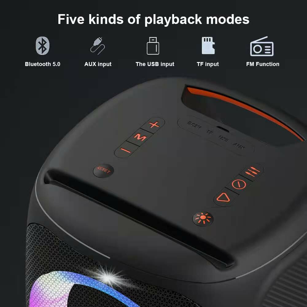 Wireless bluetooth 5.0 Speaker with 50W Microphone Portable Outdoor K Song Pole Music Center 10000mAh Battery Support AUX TF Card
