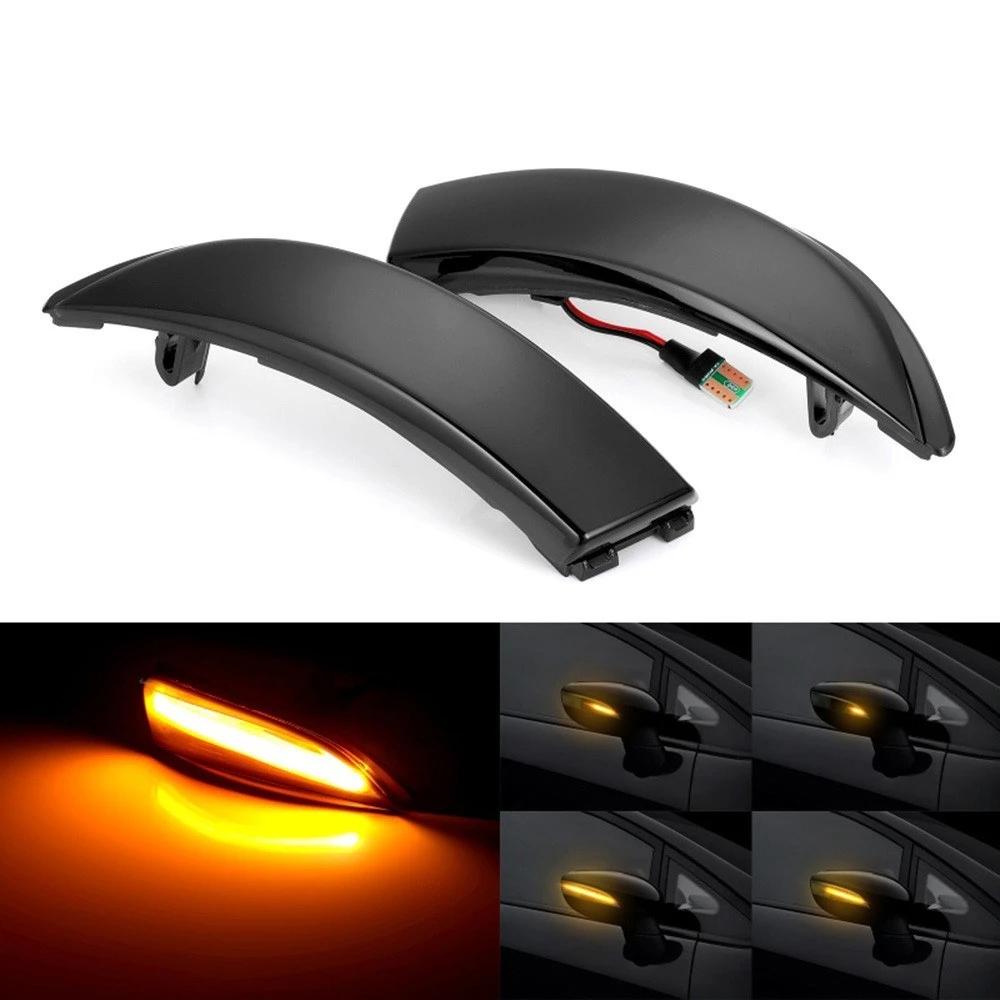 2pcs Dynamic Turn Signal Light LED Side Wing Rearview Mirror Indicator Blinker Replacement