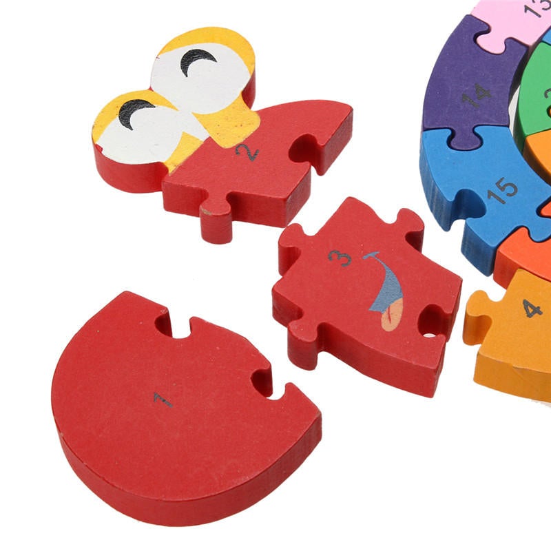 26Pcs Multicolor Letter Childrens Educational Building Blocks Snail Toy Puzzle For Children Gift