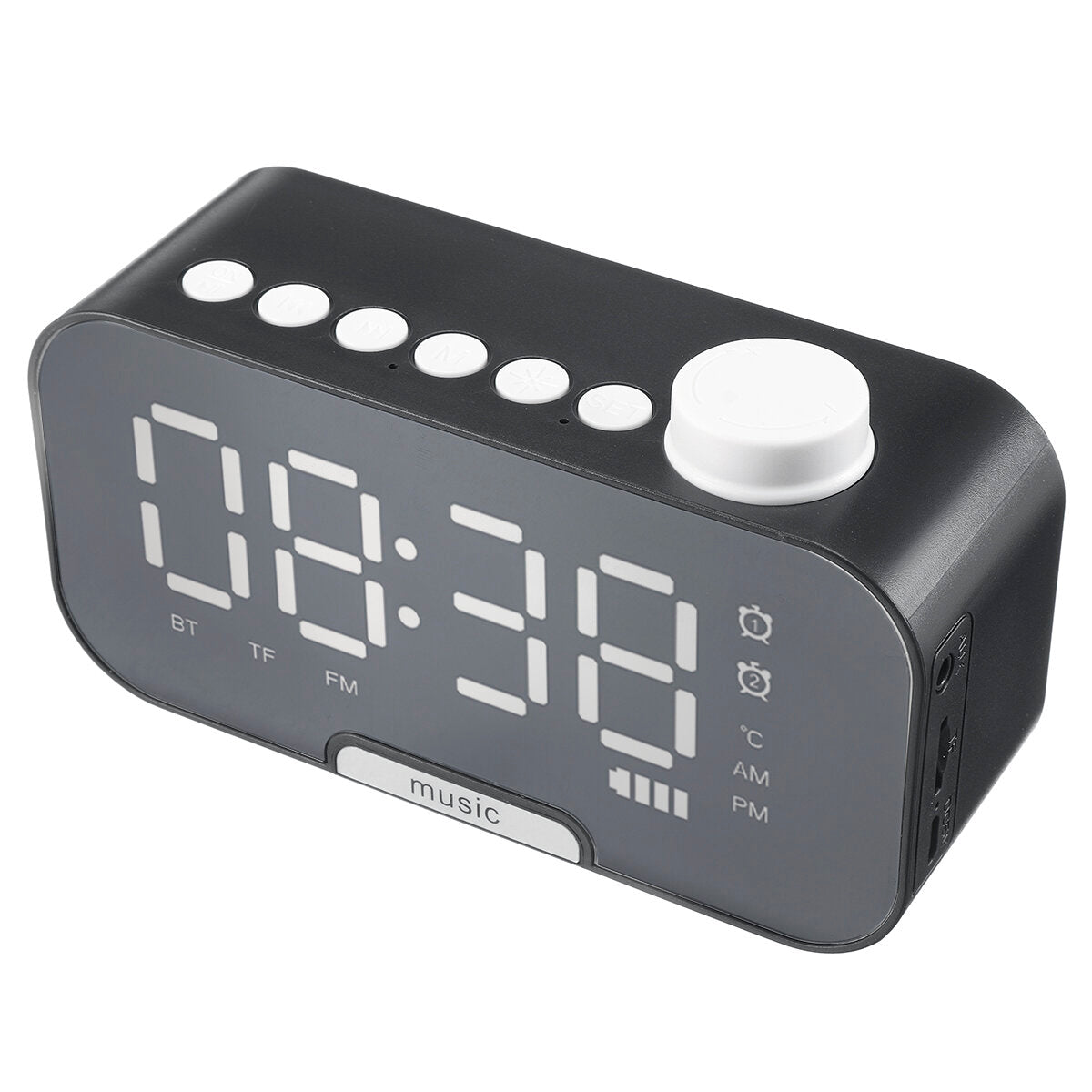 Wireless bluetooth Speaker Portable Mini Mirror Alarm Clock Support TF Card FM Radio with Mic