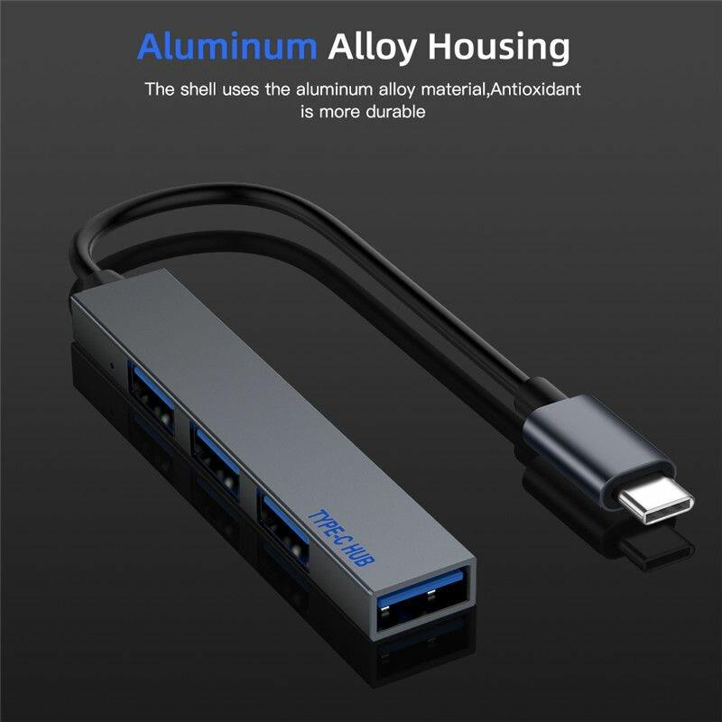 4 Port USB C HUB Charging Docking Station Fast Transfer, Charging Adapter With 4 * USB 2.0