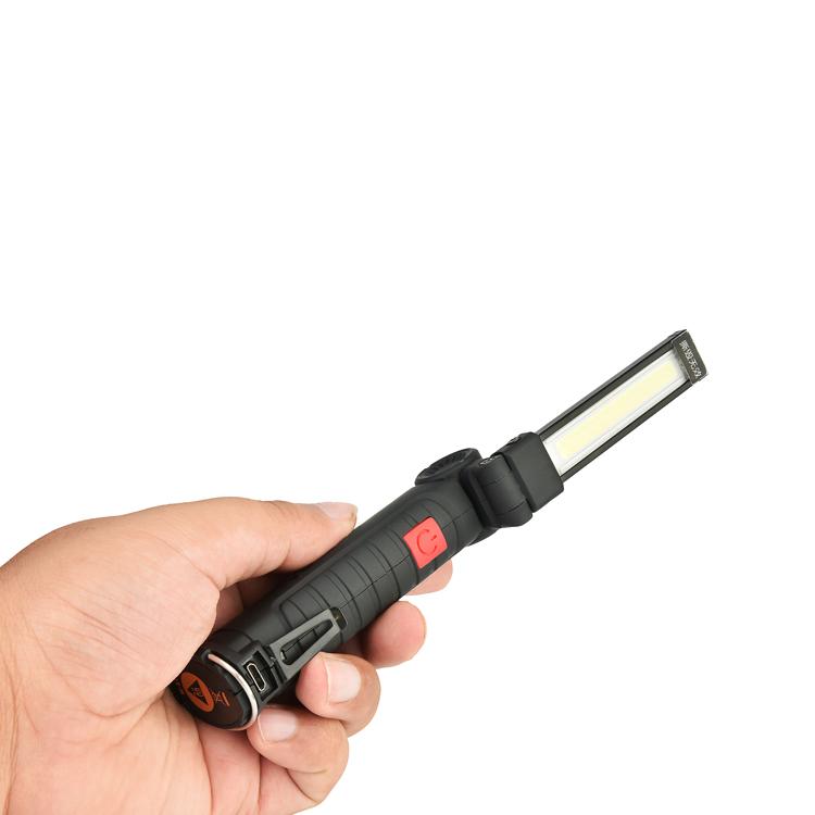 360Degree Rotation USB Rechargeable COB+LED Emergency Worklight with Magnetic Tail