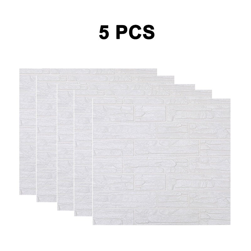 1/5/10PCS 3D Wall Stickers Imitations Brick Bedroom Decor Waterproof Self-adhesive