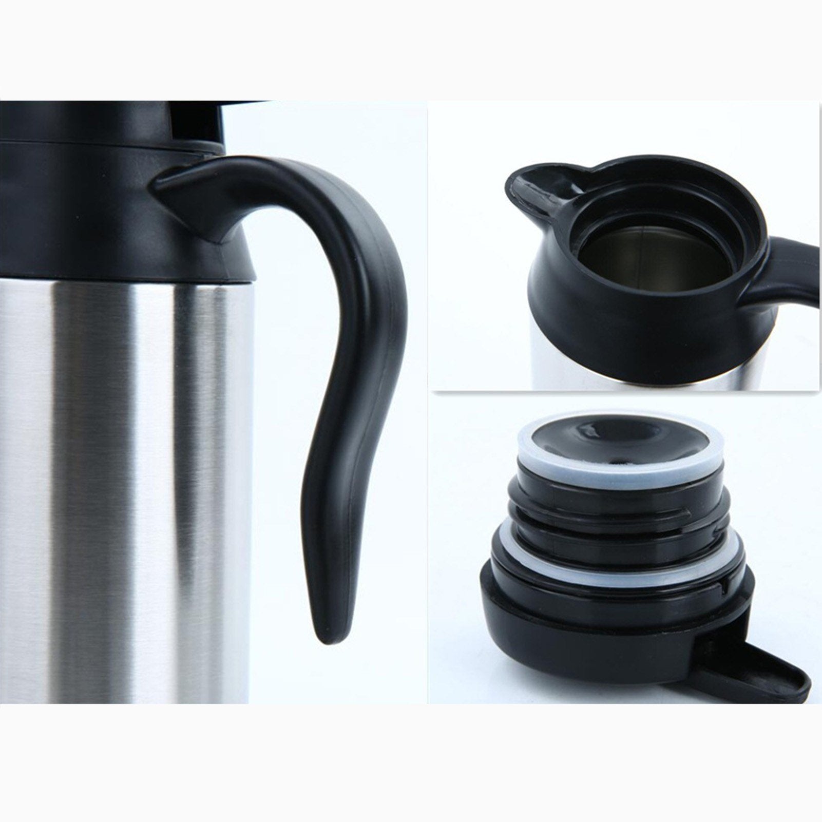 750ml Stainless Steel Car Electric Kettle Heating Insulation Mug Travel Pot 12V