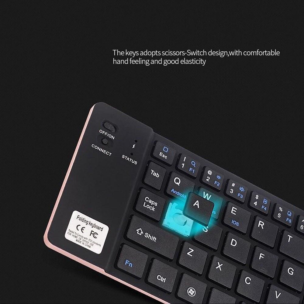 Mini Portable Wireless Keyboard 66 Keys Folding with Stand for Phone/Tablet/Laptop