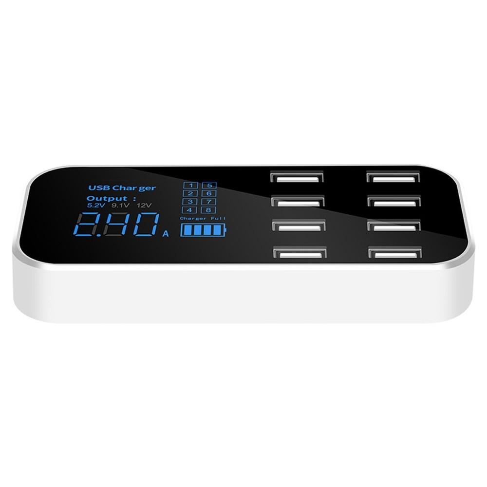 8 Port USB Car Charger with LED Display 8A Output Quick Charge Intelligent Portable Vehicle