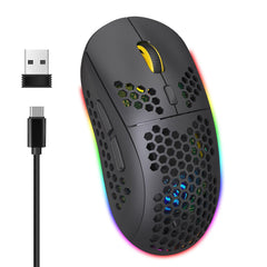 Three Mode Wireless Mouse RGB Lighting with Adjustable DPI