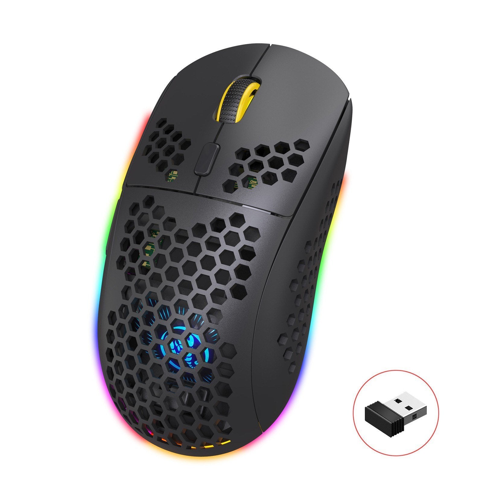 Three Mode Wireless Mouse RGB Lighting with Adjustable DPI