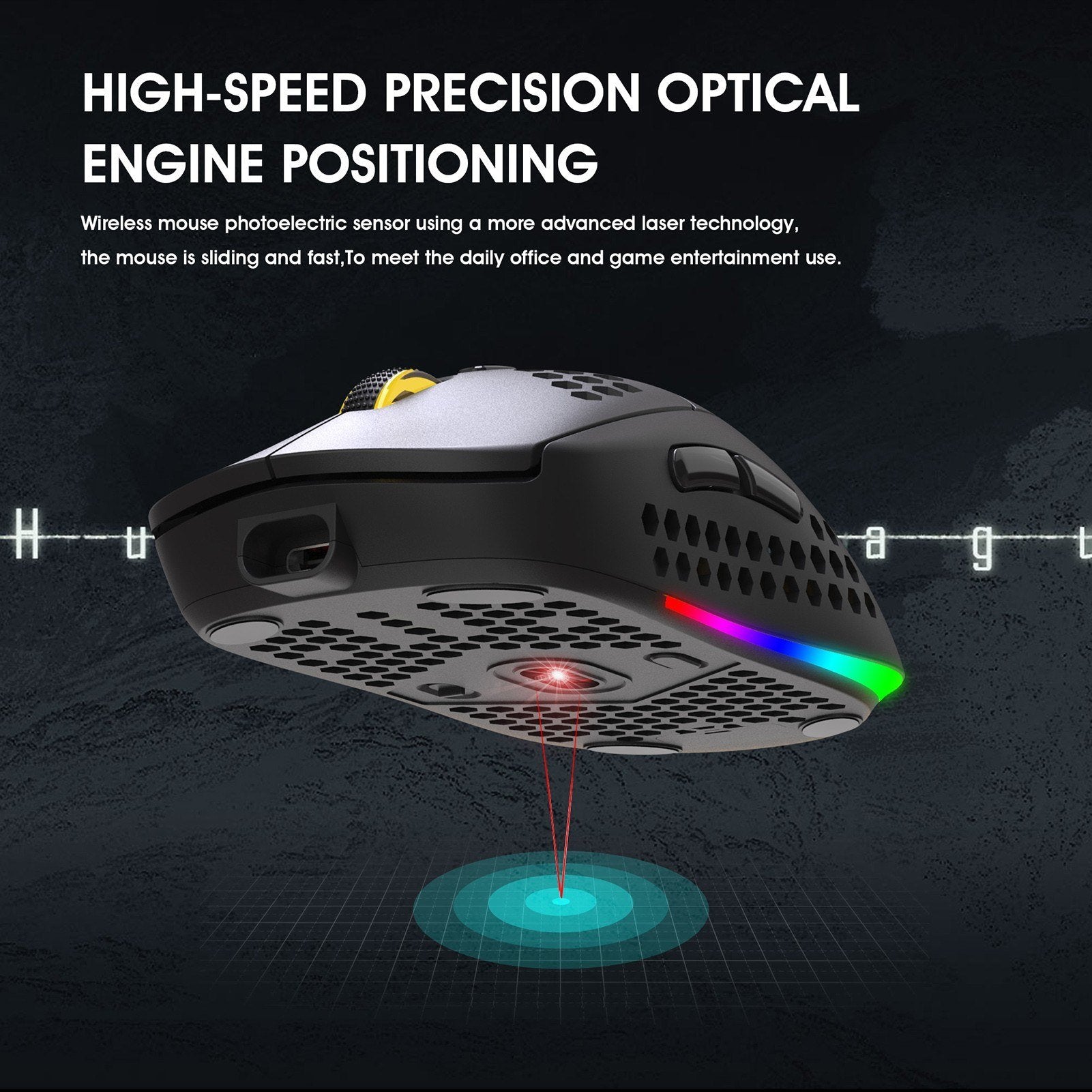 Three Mode Wireless Mouse RGB Lighting with Adjustable DPI