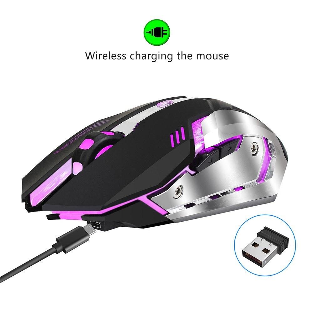 Wireless Mouse 2400 DPI Rechargeable 6 Breathing Backlight