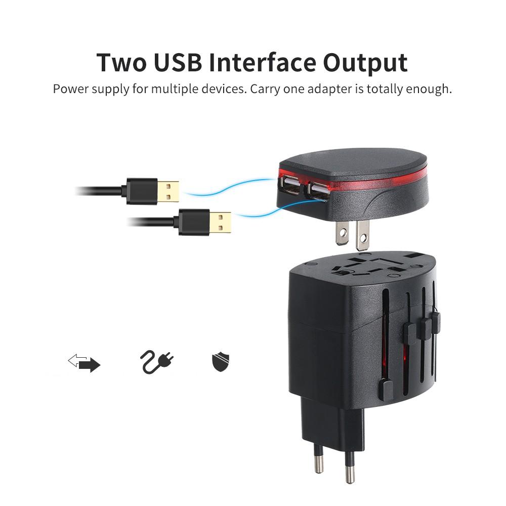 Universal Travel Adapter World USB Power Versatile Plug support 150+ Countries