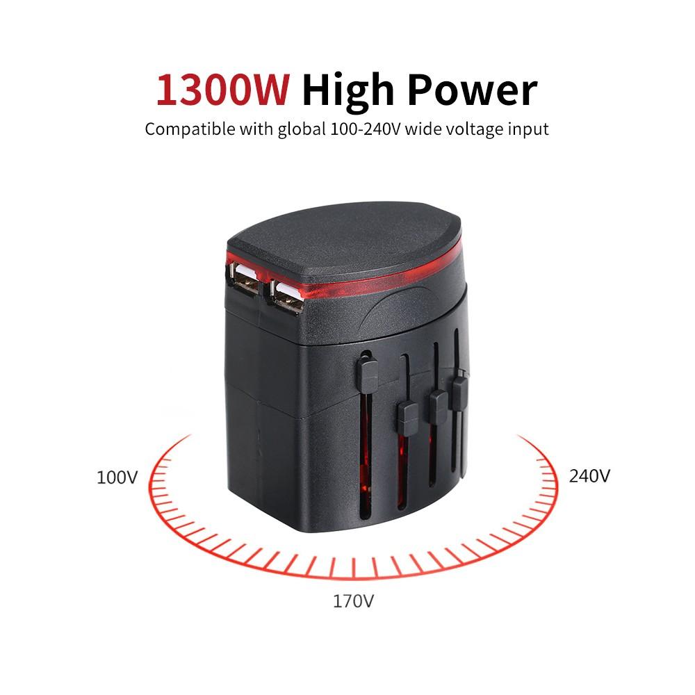 Universal Travel Adapter World USB Power Versatile Plug support 150+ Countries