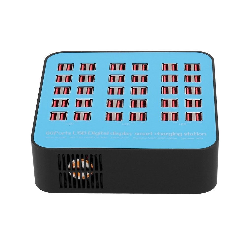 Smart Charging Station with 60 Ports USB Dock Universal Compatibility for Family and Office Use