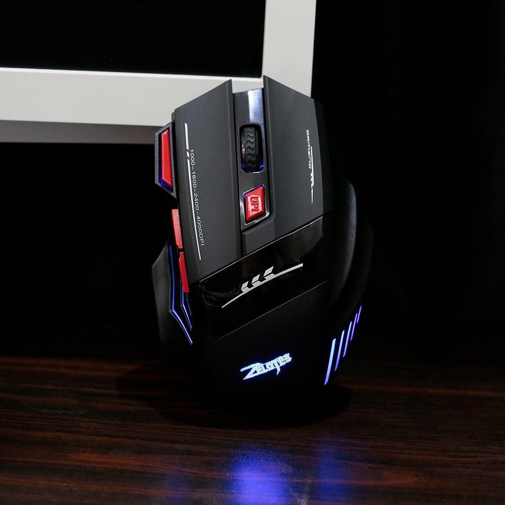 Wireless Gaming Mouse Rechargeable Adjustable 4000DPI Optical 2.4G 30m