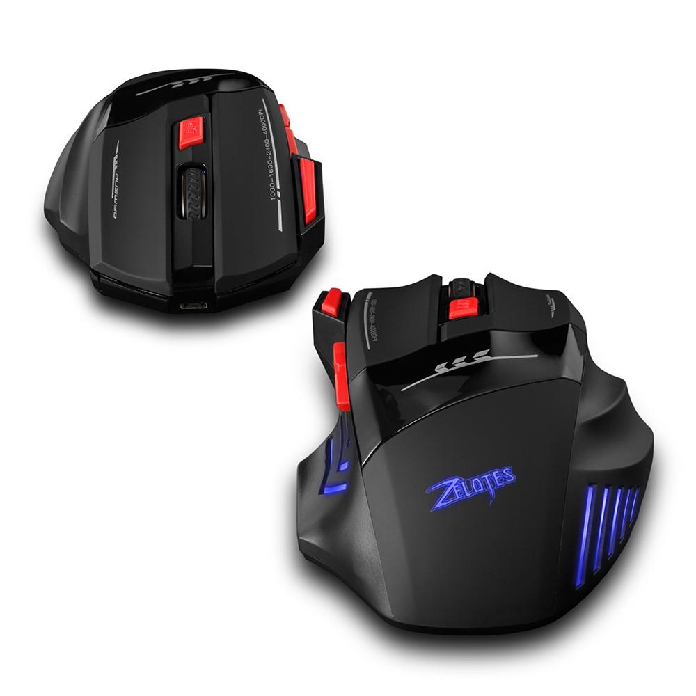 Wireless Gaming Mouse Rechargeable Adjustable 4000DPI Optical 2.4G 30m