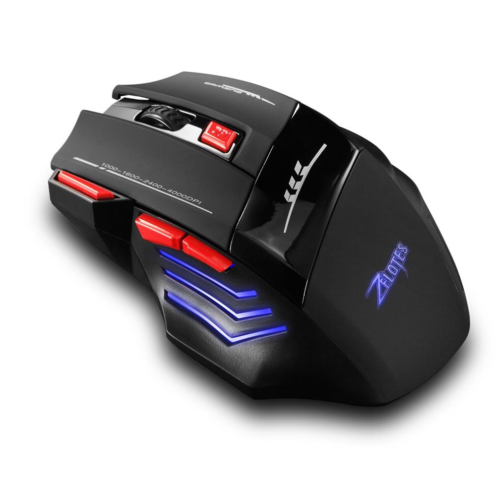 Wireless Gaming Mouse Rechargeable Adjustable 4000DPI Optical 2.4G 30m