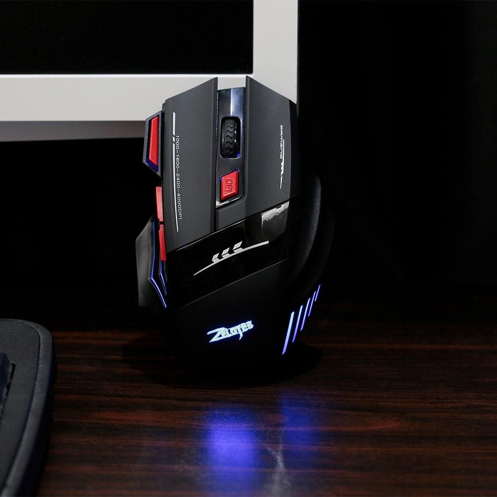 Wireless Gaming Mouse Rechargeable Adjustable 4000DPI Optical 2.4G 30m